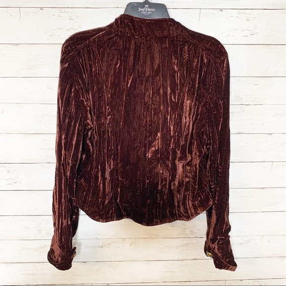 Revolve Nightcap Sgt. Breasted Maroon Velvet Blazer - Picture 6 of 14